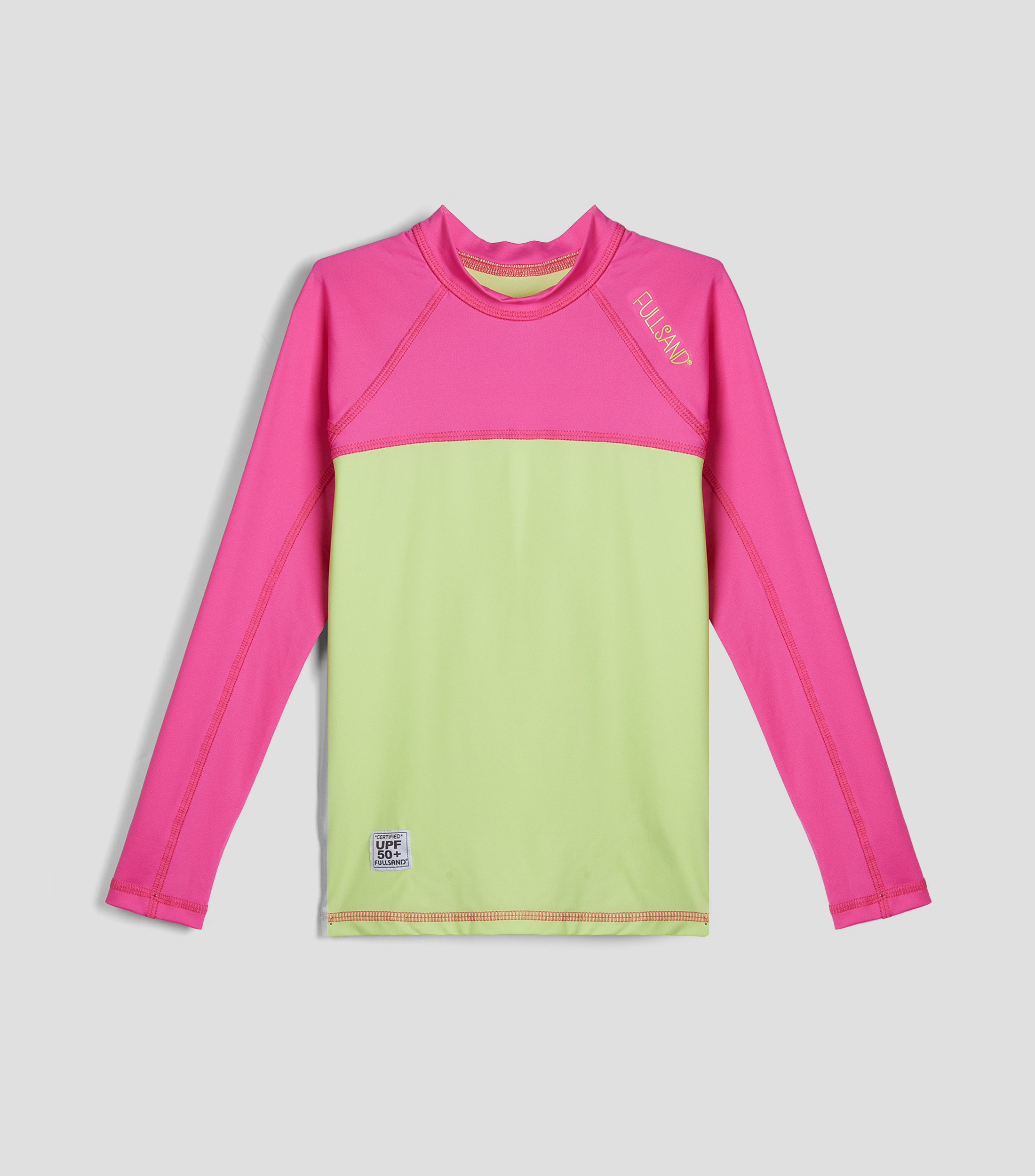 Playera traje de baño cuello redondo manga larga lisa Niña